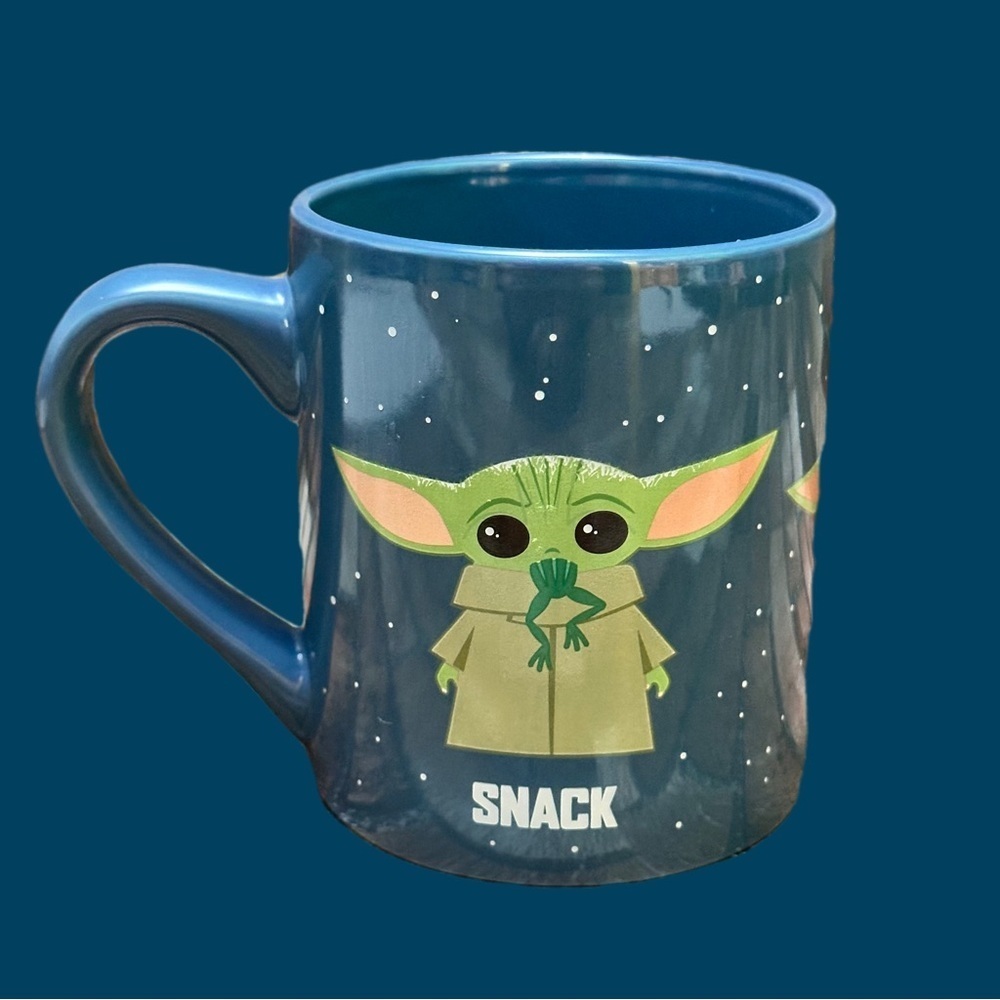 Star Wars Baby Yoda Blue Mug with Green Character Design